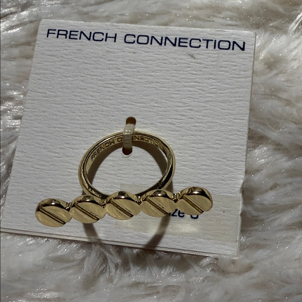 French Connection Textured Gold Ring - Picture 2 of 2